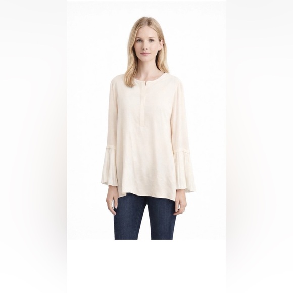 Lafayette 148 New York Tops - Lafayette 148 New York 100% Silk Pleated Shelia Bell Sleeve Blouse Size XL NWT